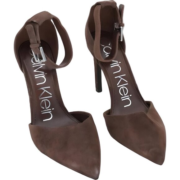 Calvin Klein Hilda Pointed Toe Brown Heels for Women Size 8 - Picture 1 of 6